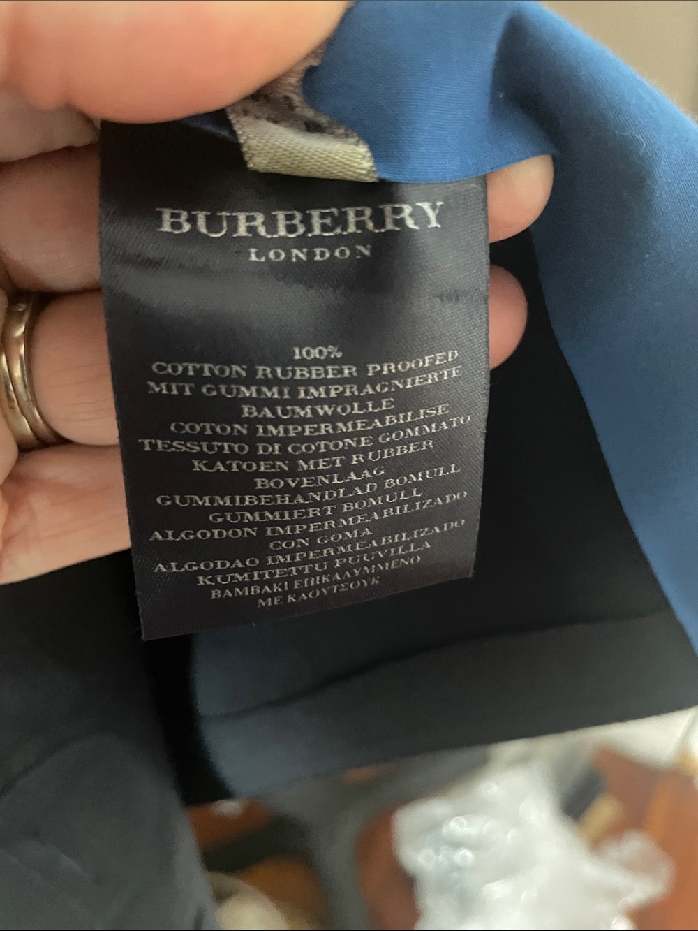 Burberry trench jacket Blue Belted Wrap Jacket - sz 8 - Picture 9 of 10